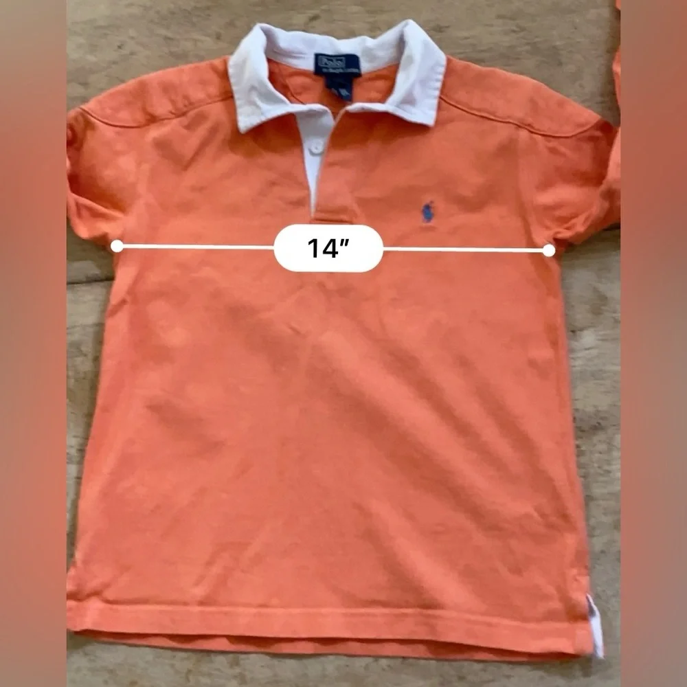 Polo Ralph Lauren Boys’ Sz‎ 7 Orange Cotton Jersey Rugby Shirt